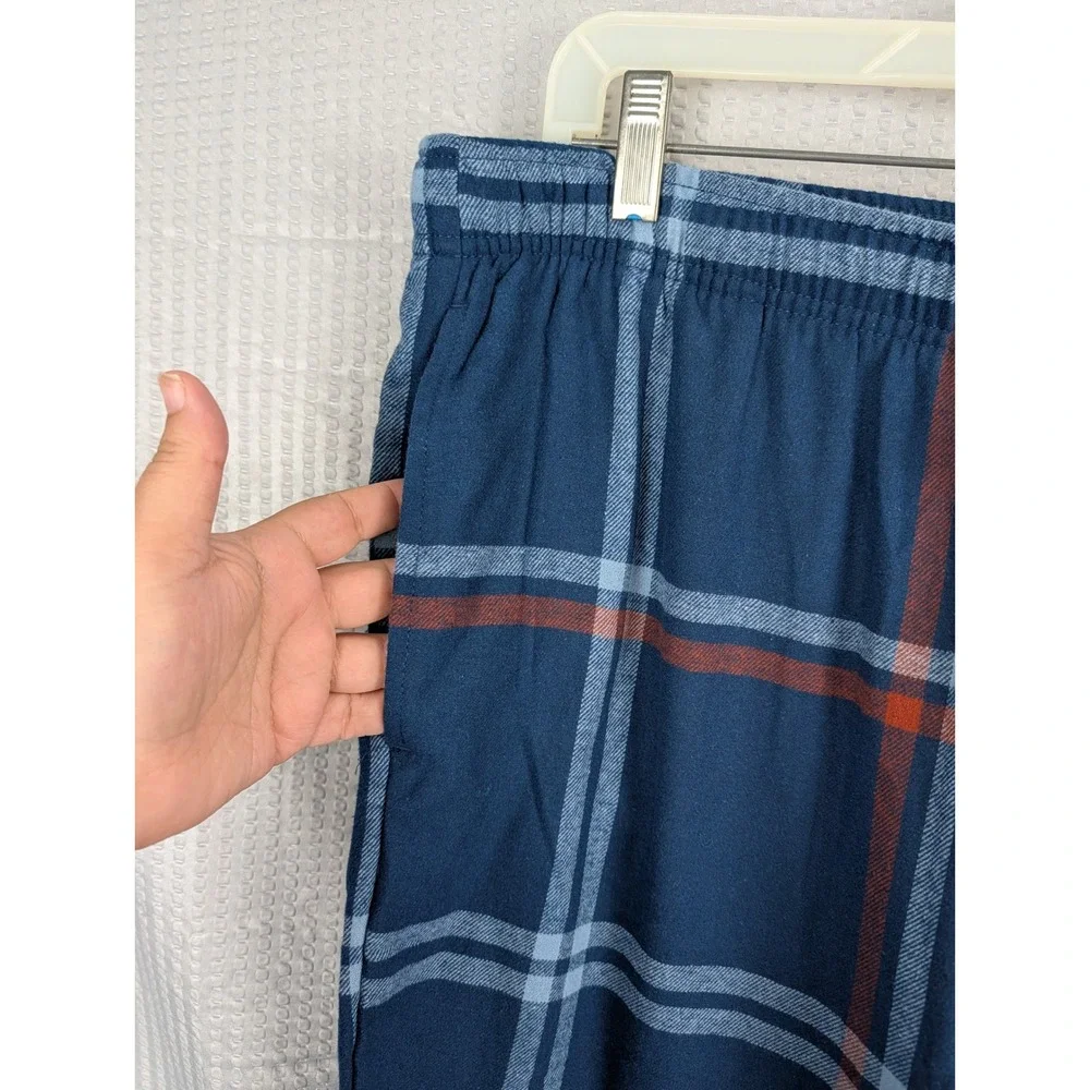 Sonoma Men XL Blue Plaid Flannel Pajama Bottoms Essential Sleep Pants LS44P100RR
